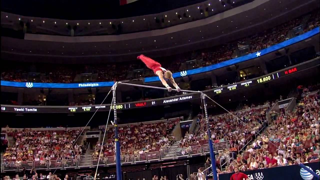 Justin Spring High Bar 2008 Olympic Trials Day 2 Men YouTube