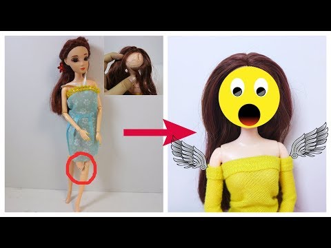 Video Biến hóa búp bê #3/ Cách vẽ mặt, may tóc búp bê, may... - youtube