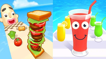 Sandwich Runner Vs Juice Run - All Level Gameplay Walkthrough (Android iOS)