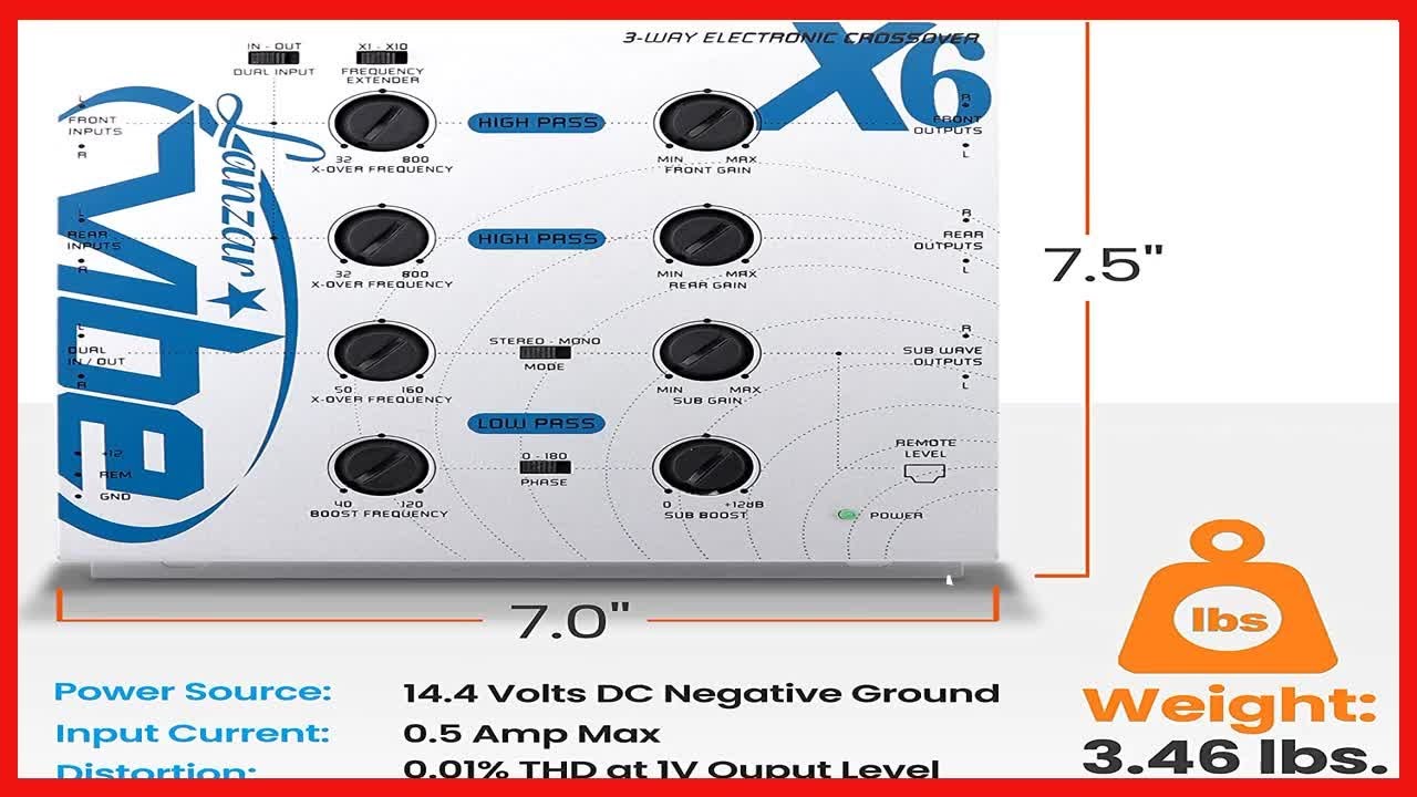 Great product -  LANZAR Upgraded 3-Way Electronic Audio Crossover - Network Hi-Pass and Low-Pass Cha