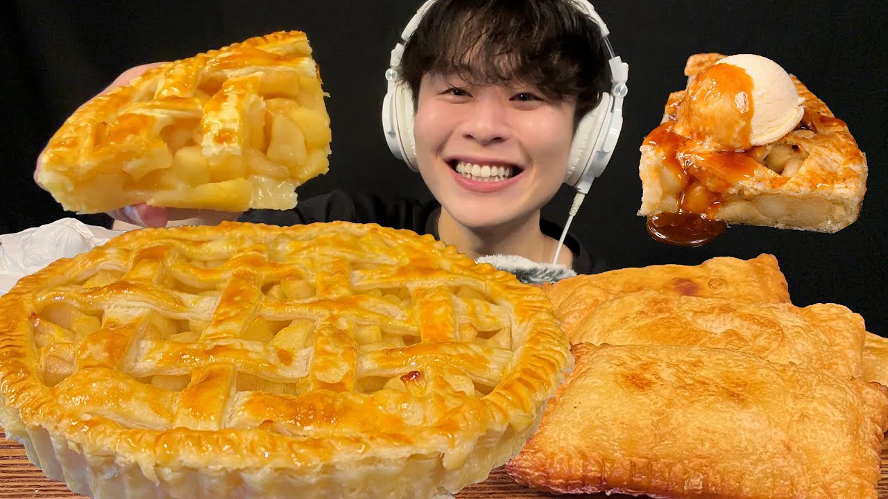 【ASMR】王道アップルパイ‼️【咀嚼音/mukbang/Eating Sounds】