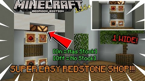 Minecraft Bedrock: SUPER EASY Expandable Redstone shop/store/trade shop 1 WIDE!!