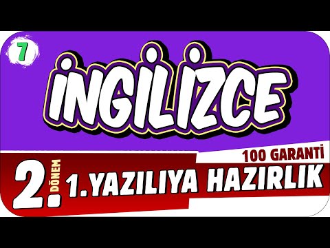 7.Sınıf İngilizce 2.Dönem 1.Yazılıya Hazırlık 📝 #2023