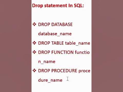 Drop Command In SQL | DROP Table | Function | Procedure | Database | # ...