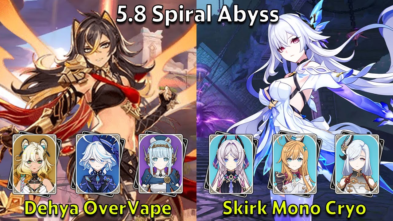 C2 Dehya OverVape & C0 Skirk Mono Cryo - Genshin Impact 5.8 Spiral Abyss Full Clear