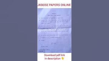 class 12th math paper 2023 jkbose class 12th math paper #math #paper #class12th #jkbose