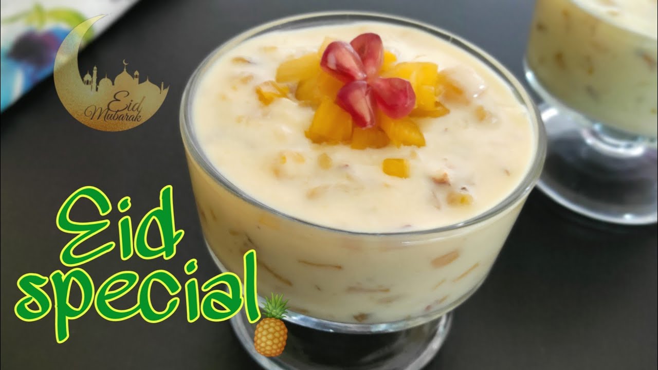 Eid Special // Pineapple Souffle Recipe// No Condensed milk, Cream