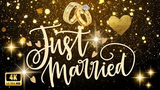 Just Married 💍 1 Hour 4K Silent Loop | Elegant Wedding Background Screensaver &amp; Digital Signage