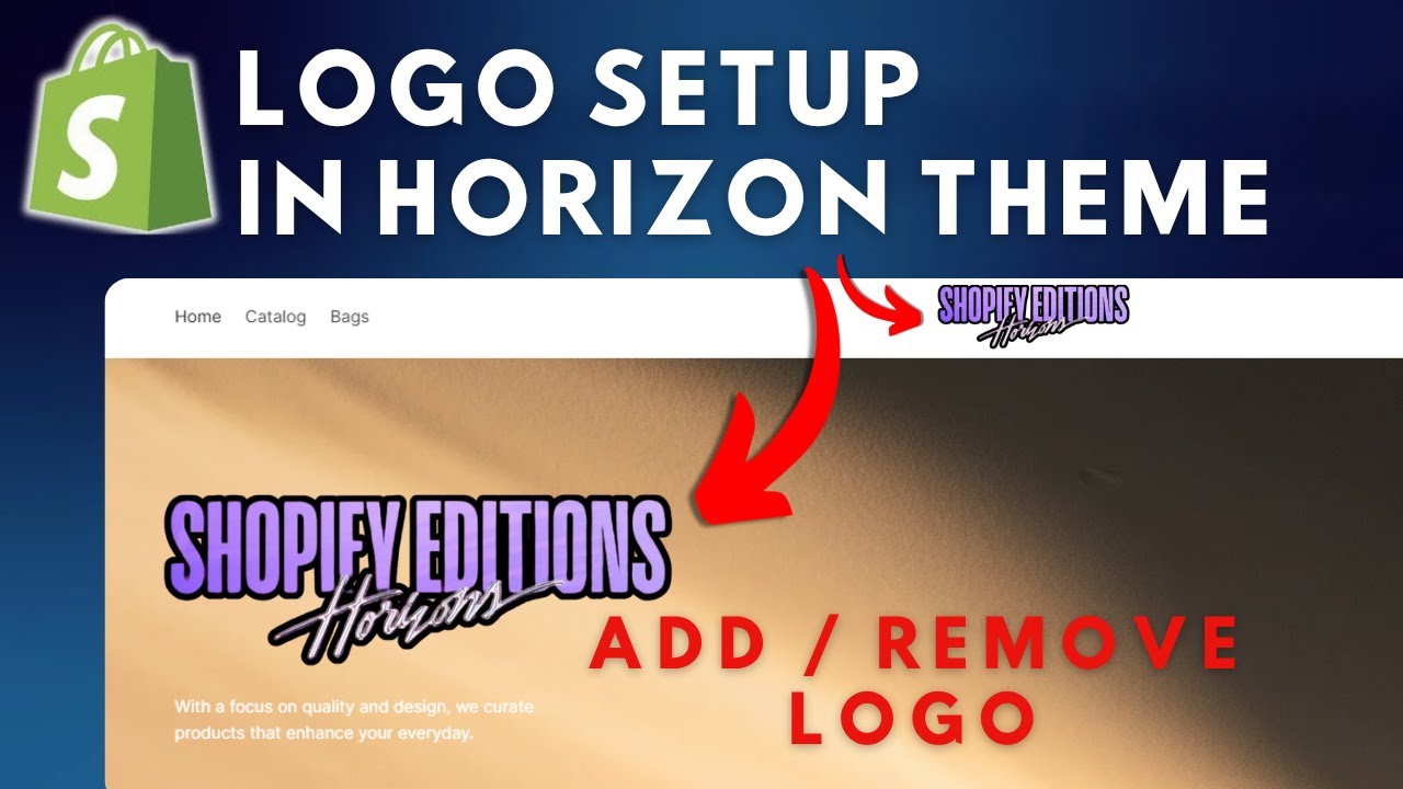 How to Add logo in Shopify Horizon Theme for Sticky and Transparent ...