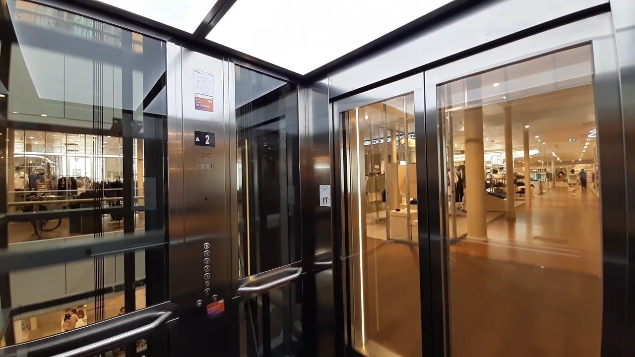 Very Cool KONE MonoSpace Glass Elevators - Magasin du Nord, Copenhagen, DK