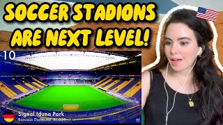 American Girl Reacts to INSANE Top 10 Biggest Football Stadiums in the World!