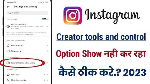 instagram creator tools and control option not showing!!