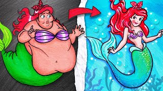 Disney Princess ARIEL As FAT | The Secret Life of Princess | Stop Motion Paper by Seegi Channel