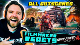 FILMMAKER REACTS: UNCHARTED 4 | [ALL CUTSCENES - PART 2!!] | BEST CHASE SCENE EVER!
