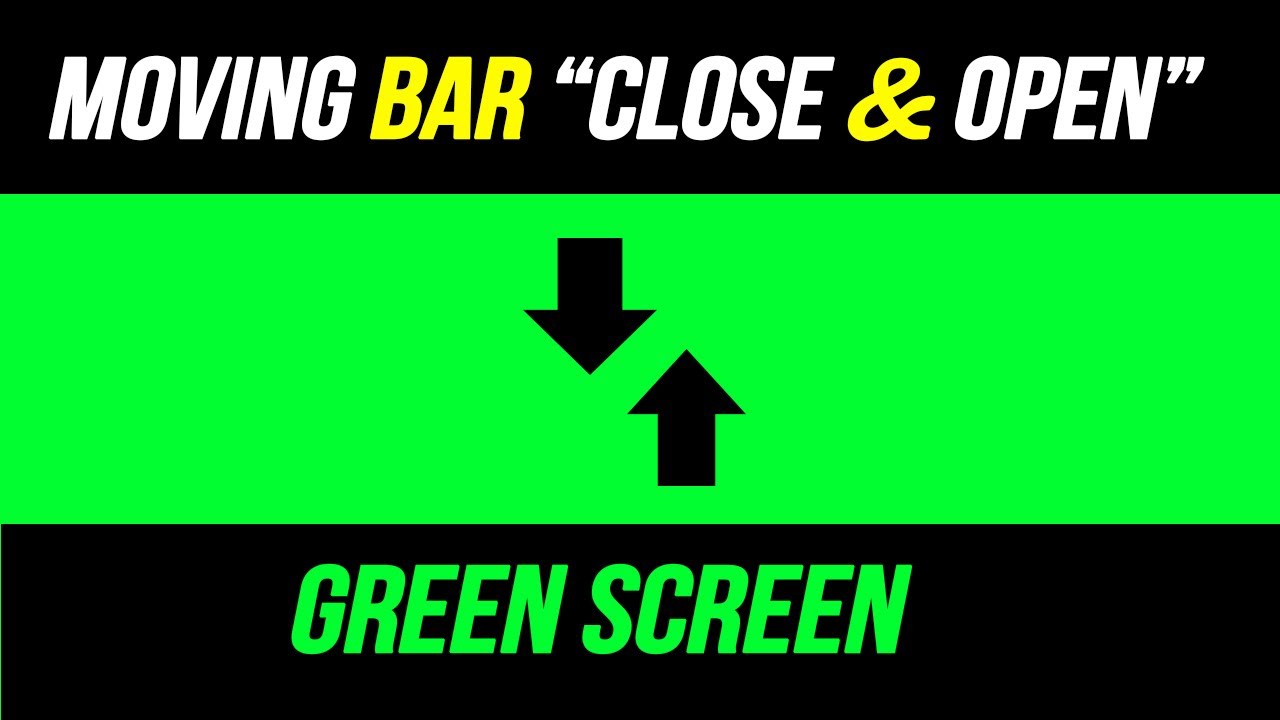 Cinematic Moving Bar Close and Open Green Screen l Black Bar l Green