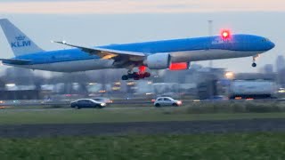 Boeing 777 - 306 Klm From Delhi To Amsterdam Landing Schiphol Airport Phbvd