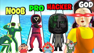 NOOB vs PRO vs HACKER vs GOD | In Survival Challenge 3D Game | With Oggy, Jack, Shinchan| OGGMER YT