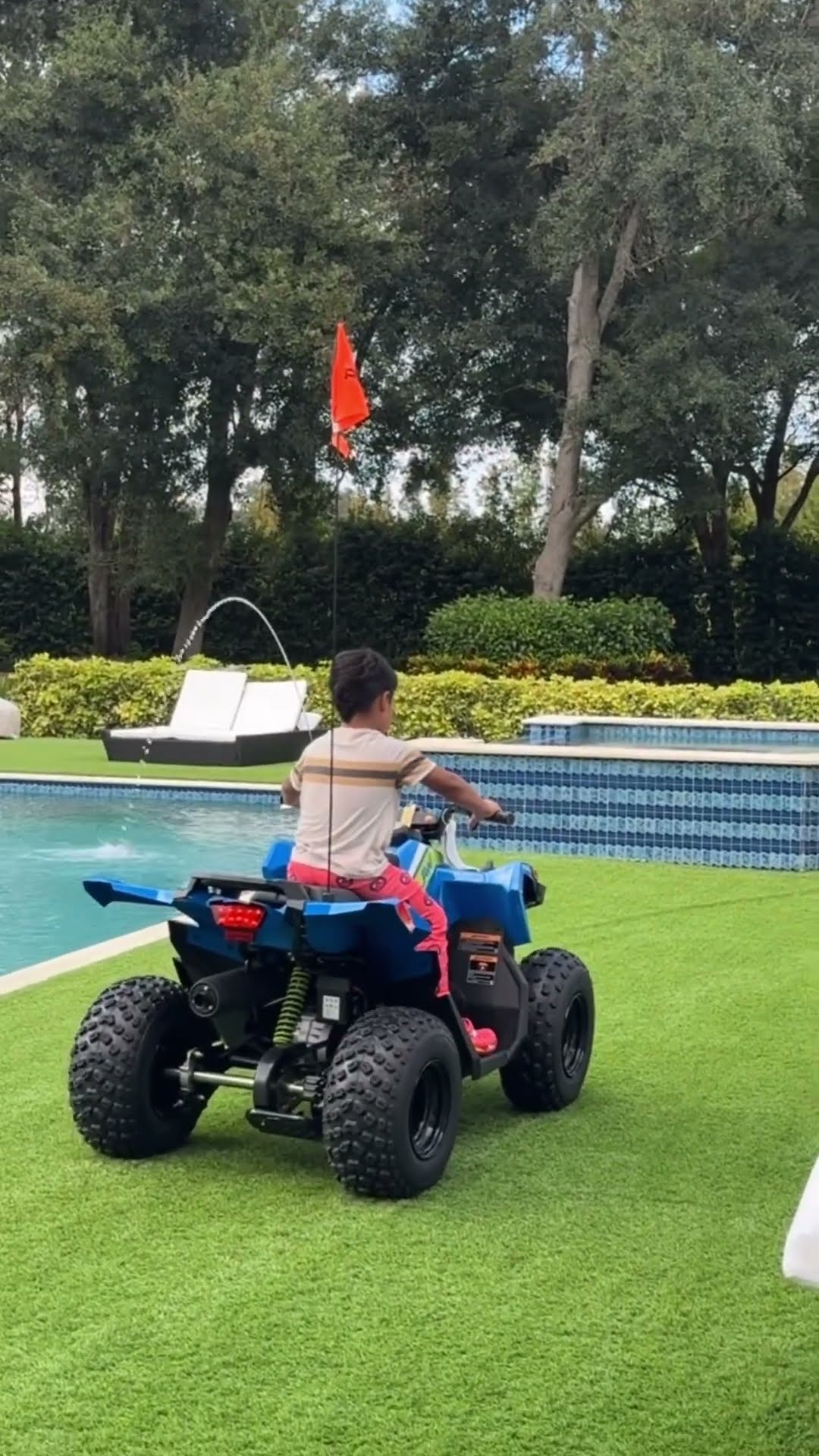 Dad gets mad at son for riding four wheeler by the pool #shorts