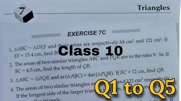 Class 10 Ex 7C Triangles Q1 to Q5 | Chapter 7 | CBSE | RS Aggarwal | Rajmith study