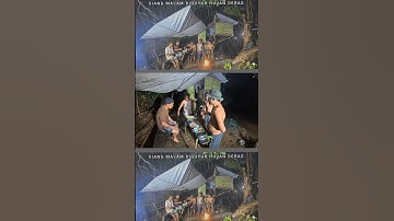 diguyur hujan deras camping fishing ramai ramai, bermalam di pinggir sungai, relaxing rain sound
