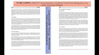 Gbus 871 Group Dynamics Leo Burnett Virtual Team Management Case Study University Of Regina