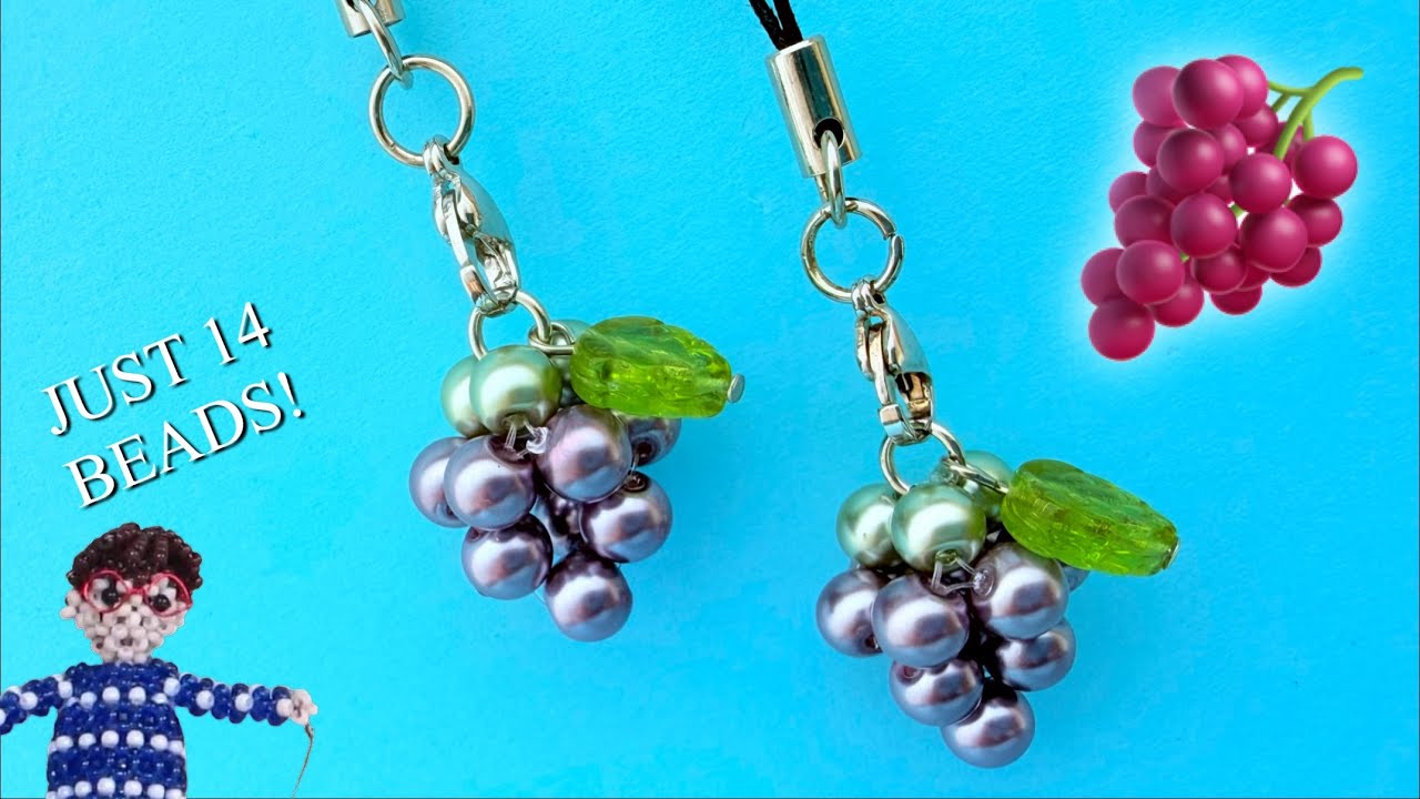 Trending on TikTok! Make a Cute Grape Charm with a Basic Beaded
