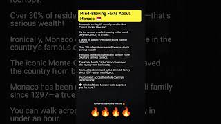 Mind-Blowing Facts About Monaco. #shorts #facts #history #science
