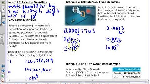 Lesson 1-8: Estimate Quantities Using Powers of 10