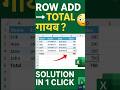 Excel में Row Add करने के बाद Total गायब? 😱 Solution | Excel Tips #Shorts #excel #dataextractor