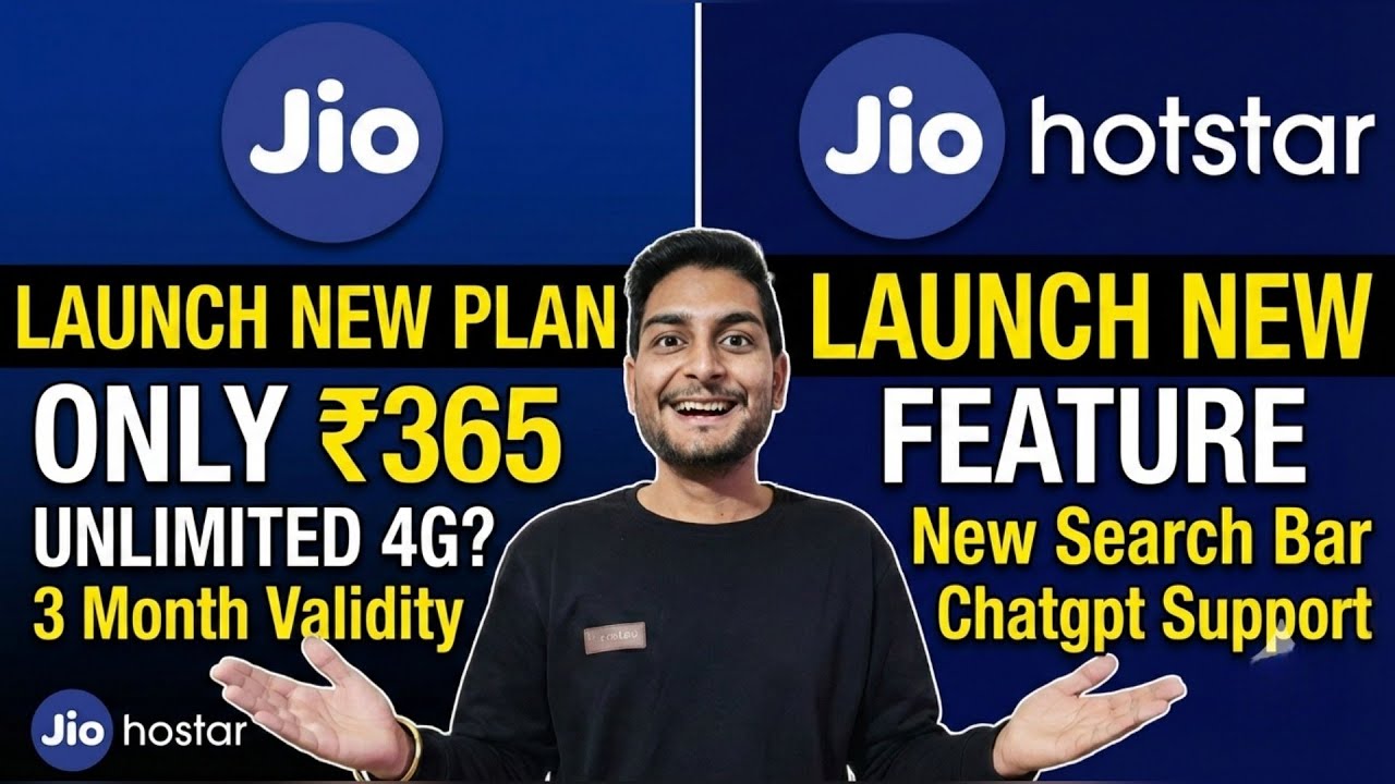 Jio 2 BiG News | Launch New Plan Only ₹365 | 1 Month Validity | Chatgpt in JioHostar 