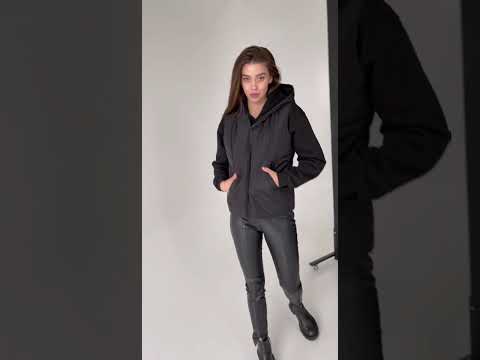 Стильний жіночий жилет з капюшоном (Розмір XS-S(42-44), M-L(46-48), XL-XXL(50-52), 3-4 XL (54-56)), Чорний, відео 1