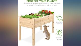 Best Choice Products 34x18x30in Raised Garden Bed, Elevated Wood Planter Box Stand review