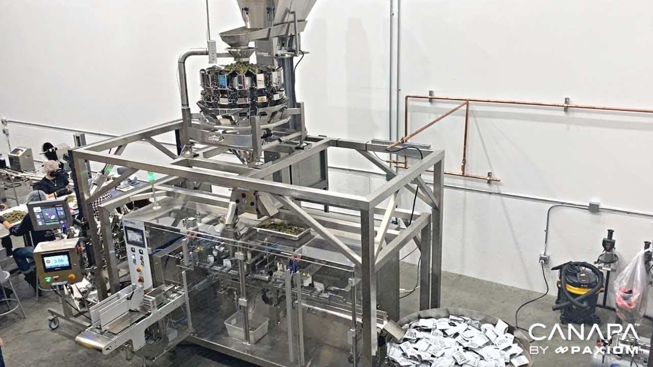 Weighing and Filling 3.5g Cannabis Flower Into Premade Zipper Bags with PrimoCombi and Swifty Bagger