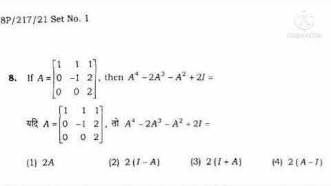 Linear algebra BHU MSc entrances 2018 question solution/Bhu privious year questions solutions series