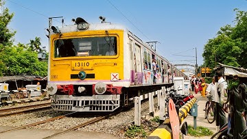 Extreme & Dangerous Speed of EMU Local Train: Heavy traffic & Deadly move by train at Railgate
