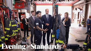 Prince of Wales encourages New York firefighters to talk about mental health