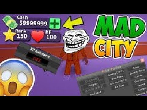 How To Hack Mad City L Xpfarm Teleports Giveguns Youtube - how to hack in mad city roblox rxgaterf