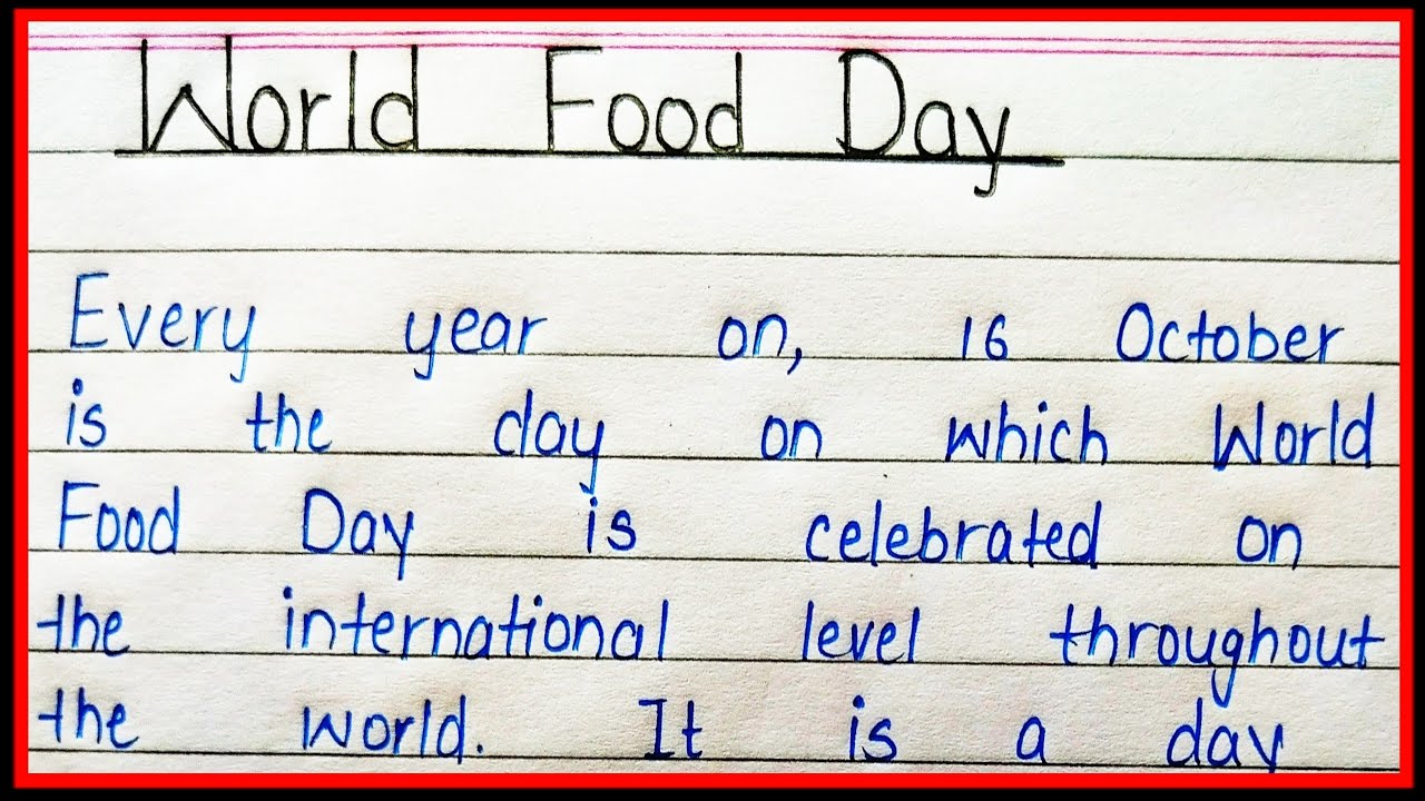 world food day essay writing