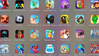 Free Fire,Squid Game Craft,Roblox,Sprunki Survival,Poppy Playtime 4,PAC MAN,,Hello Neighbor........ screenshot 1