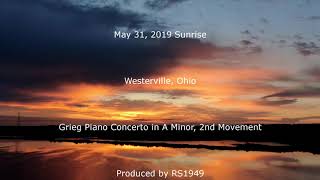 2019 0531 Sunrise Hoover Reservoir Westerville Ohio set to Grieg PC A minor 2nd Mv