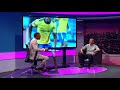 Andile Ncube chats to Mamelodi Sundowns defender Wayne Arendse