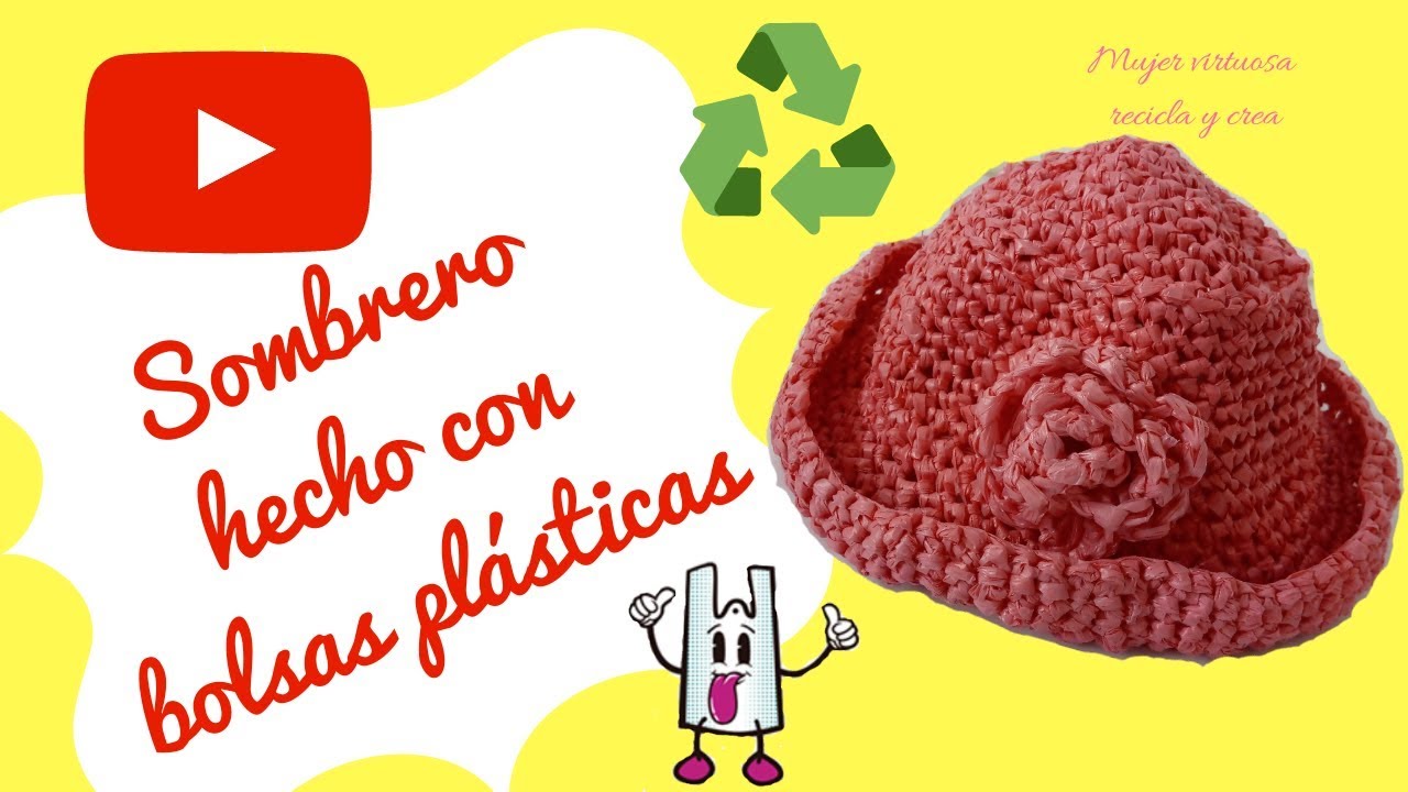 PASO A PASO SOMBRERO CON MATERIAL RECICLADO ➡️THE BEST OUT WASTE ♻️👏😱
