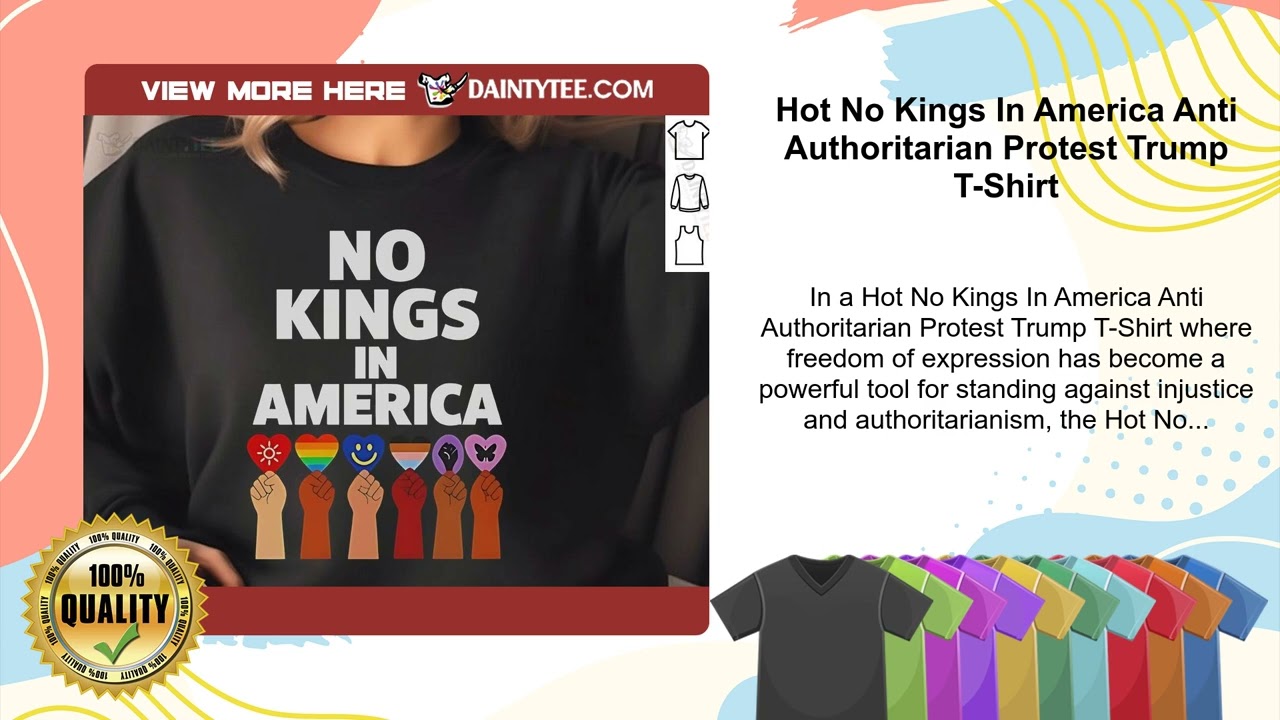 Hot No Kings In America Anti Authoritarian Protest Trump T-Shirt