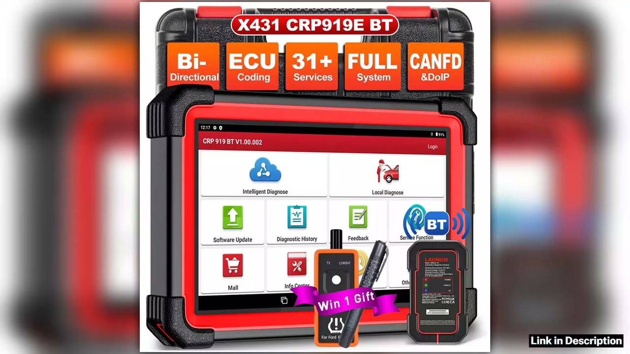 2025 LAUNCH X431 CRP919E BT Elite Car Diagnostic Tools CAN FD DOIP ALL Systems ECU Coding Active Te