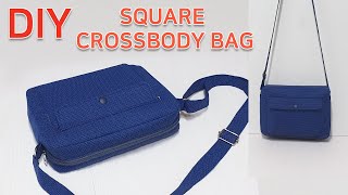 DIY Crossbody bag/Square zipped crossbody bag/사각의 크로스백만들기 [JSDAILY]