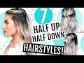 7 HEATLESS HALF UP - HALF DOWN HAIRSTYLES!  LYSSRYANN