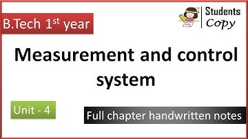 Measurement and control system || Fundamental of Mechanics and Mechatronics || B.Tech 1st year ||