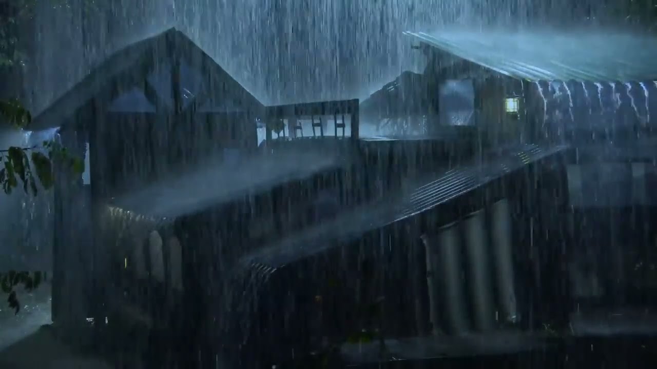 春夜雷雨  White Noise Spring Night Thunderstorm Sounds | Sleep, Study, Focus | 12 Hours