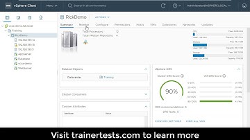 vSphere 7 Demo - Monitor a DRS Cluster from TrainerTests.com