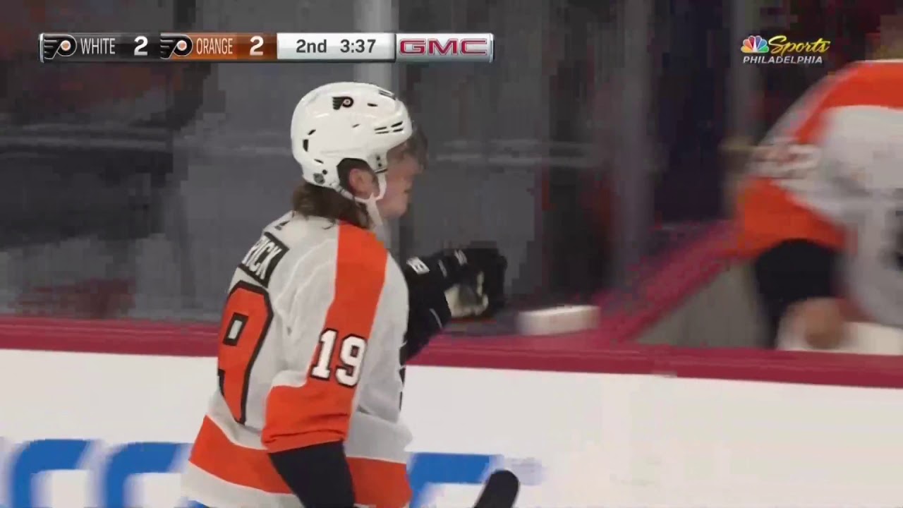 Nolan Patrick scores to highlight the Flyers' roster-deciding scrimmage